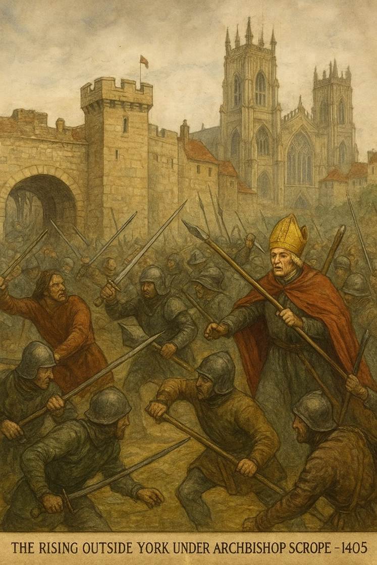 A painting of a group of men fighting with weapons

AI-generated content may be incorrect.
